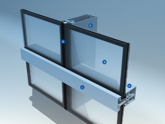 Gemakkelijk montage Stick Curtain Wall System Multilayer Node Systems Stick Type Curtain Wall