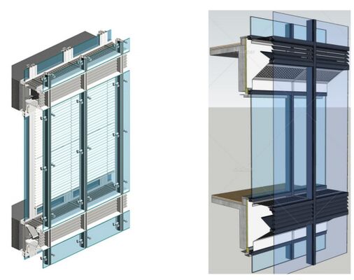 comprare Isolamento dinamico Parete cortina a doppia pelle Ventilazione naturale Parete cortina a doppio vetro online manufacture
