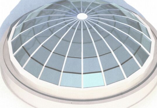 comprare Cornice curva personalizzata struttura in acciaio cupola grande con disegno di griglia esposta online manufacture