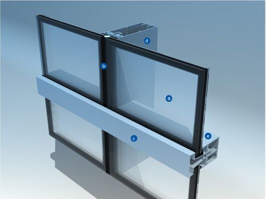 buy Anodized Exposed Frame Glass Curtain Wall System with Tempered Glass and Customized Size for Modern Architecture online manufacture