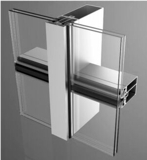 comprar Sistema de parede de cortina com nódulos integrados de várias camadas para instalação simplificada e suportes ajustáveis tridimensionais online manufacture