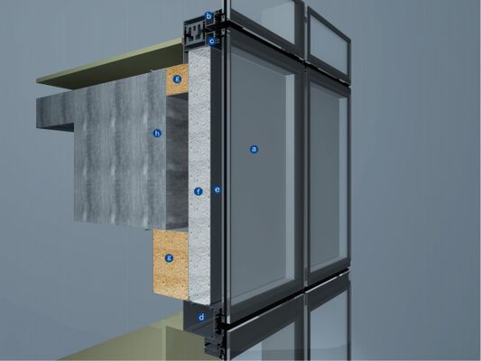 acheter Mur-rideau en verre préfabriqué et unitaire avec profilés à rupture de pont thermique, revêtements Low-E et joints d'emboîtement réglables online manufacture