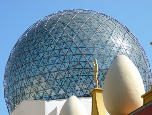 Steel Single Layer Unitized Glass Curtain Wall Reticulated Shell Dome ...